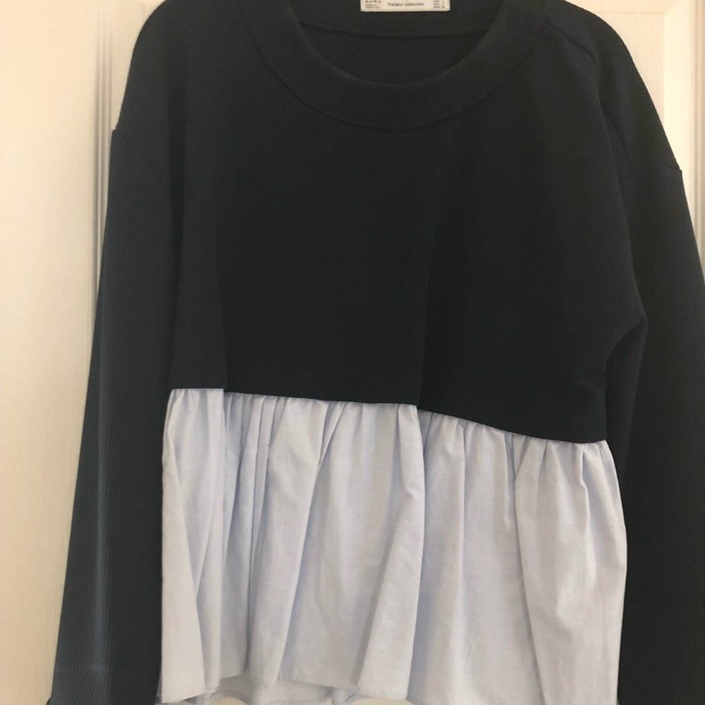 Navy blue babydoll blouse